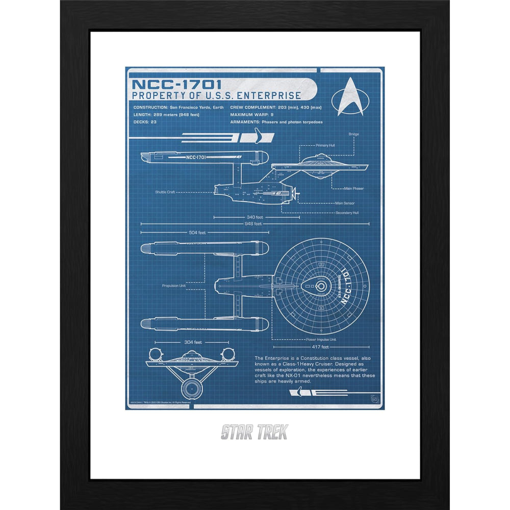 Poster cu Rama Star Trek - USS Enterprise\'s Plan (30x40)