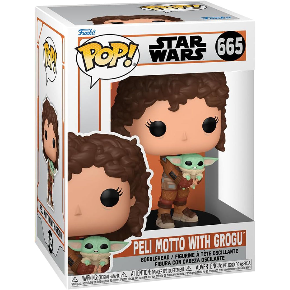 Figurina Funko Pop Star Wars The Mandalorian Peli Motto with Grogu