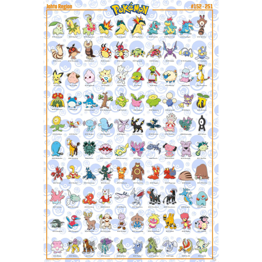 Poster Maxi Pokemon - 91.5x61 - Johto English