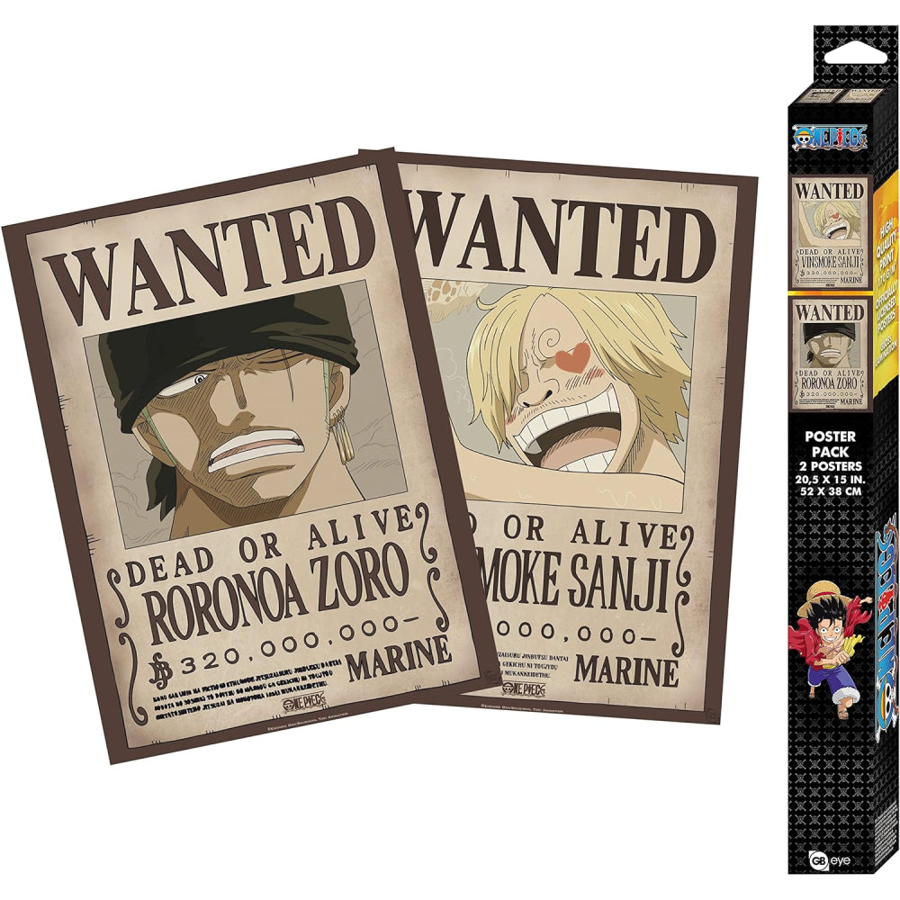 Set 2 Postere Chibi One Piece - 52x38 - Wanted Zoro & Sanji