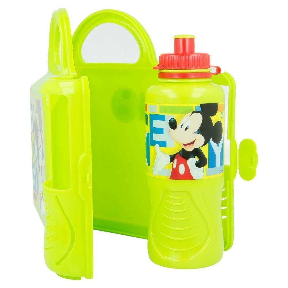 Set Cutie Pranz si Sticla Sport Ergonomica 400 ml Mickey Watercolors