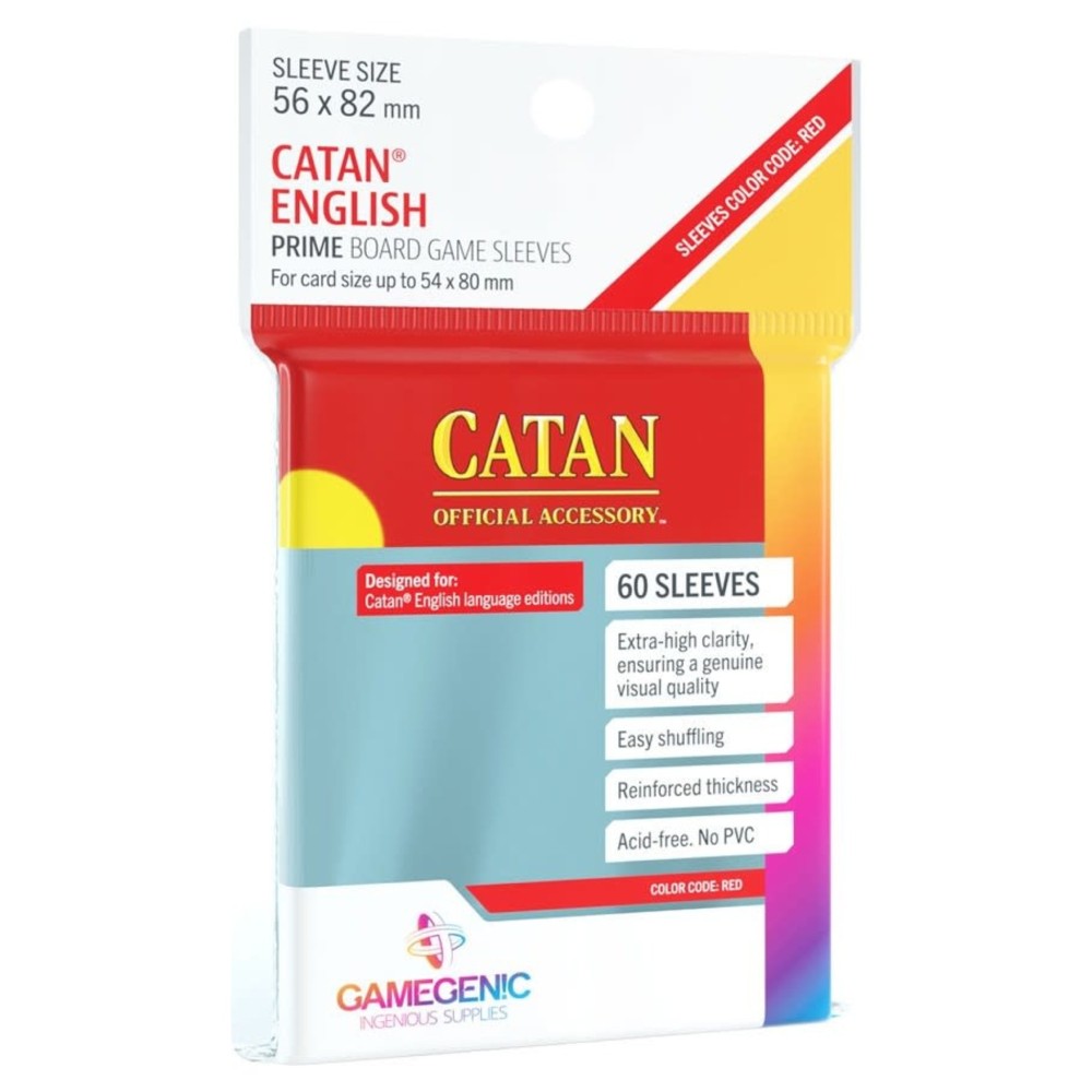 Sleeve-uri Gamegenic - PRIME Catan-Sized Sleeves 56 x 82 mm - Clear (60 Bucati)