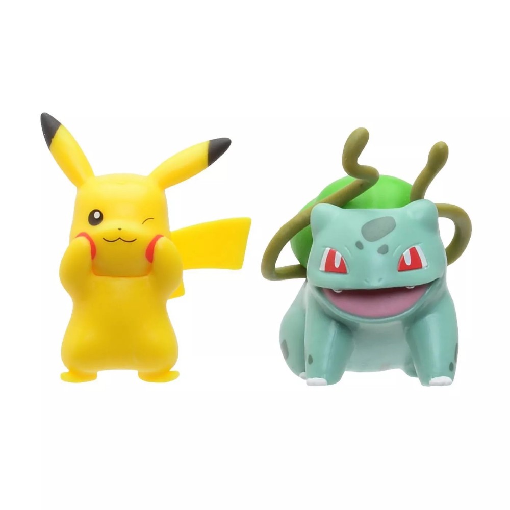 Set 2 Mini Figurine Pokemon Battle - Pikachu & Bulbasaur