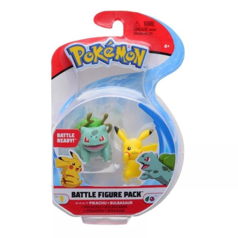 Set 2 Mini Figurine Pokemon Battle - Pikachu & Bulbasaur
