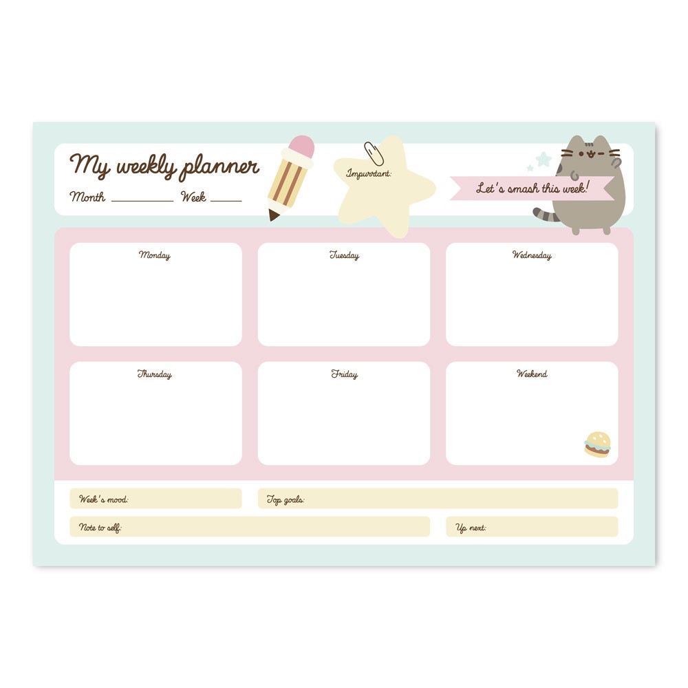 Planner Saptamanal A4 Pusheen Foodie Blue