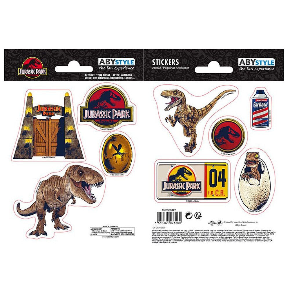 Stickere Jurassic Park - 16x11cm 2 Sheets - Dinosaurs