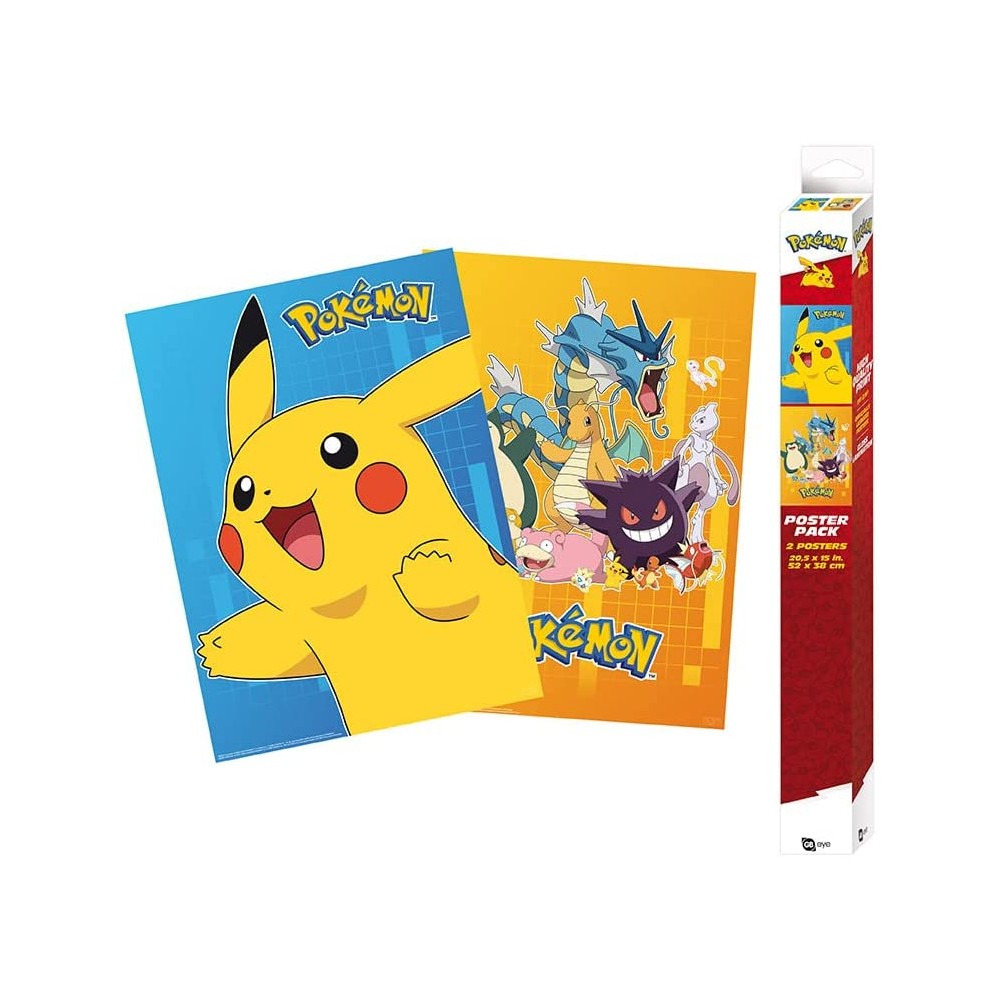 Set 2 Postere Chibi Pokemon - Colourful Characters (52x38)