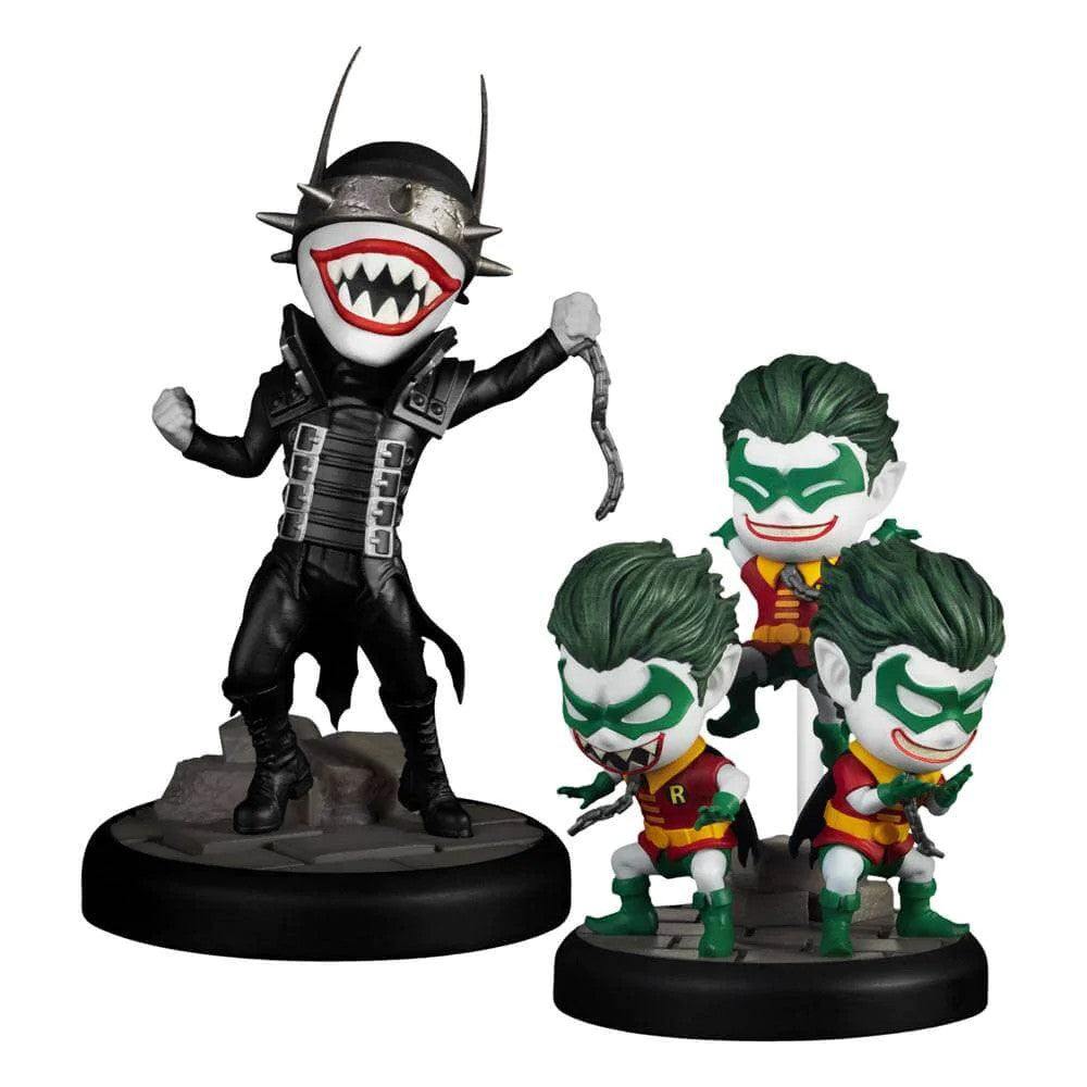 Set 2 Figurine DC Comics Mini Egg Attack Dark Nights Metal The Batman Who Laughs & Robin Minions 8 cm
