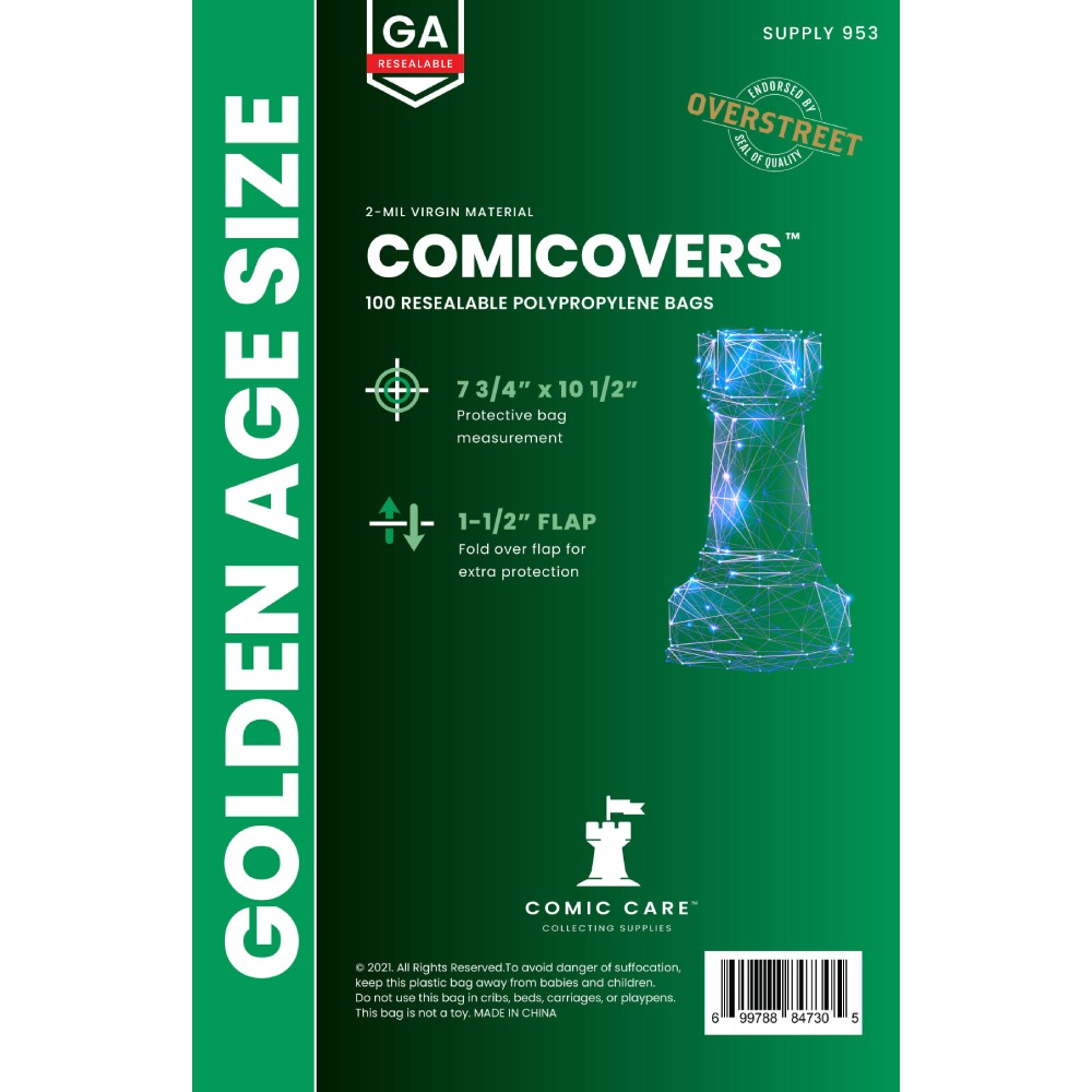 Comicare Golden PP Resealable Bags (Pack of 100)