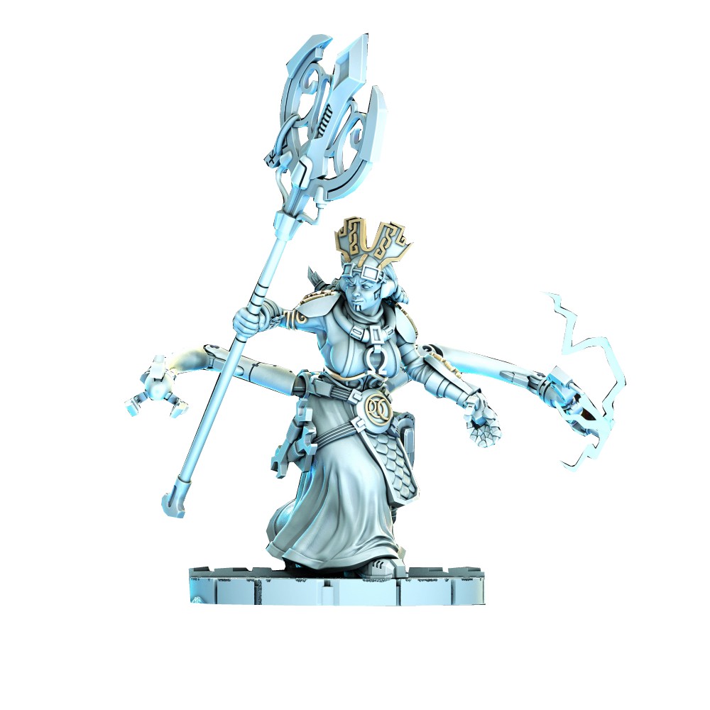 Miniatura Nepictata Elemental Beacon - Norgrem Gempriestess Pose 2