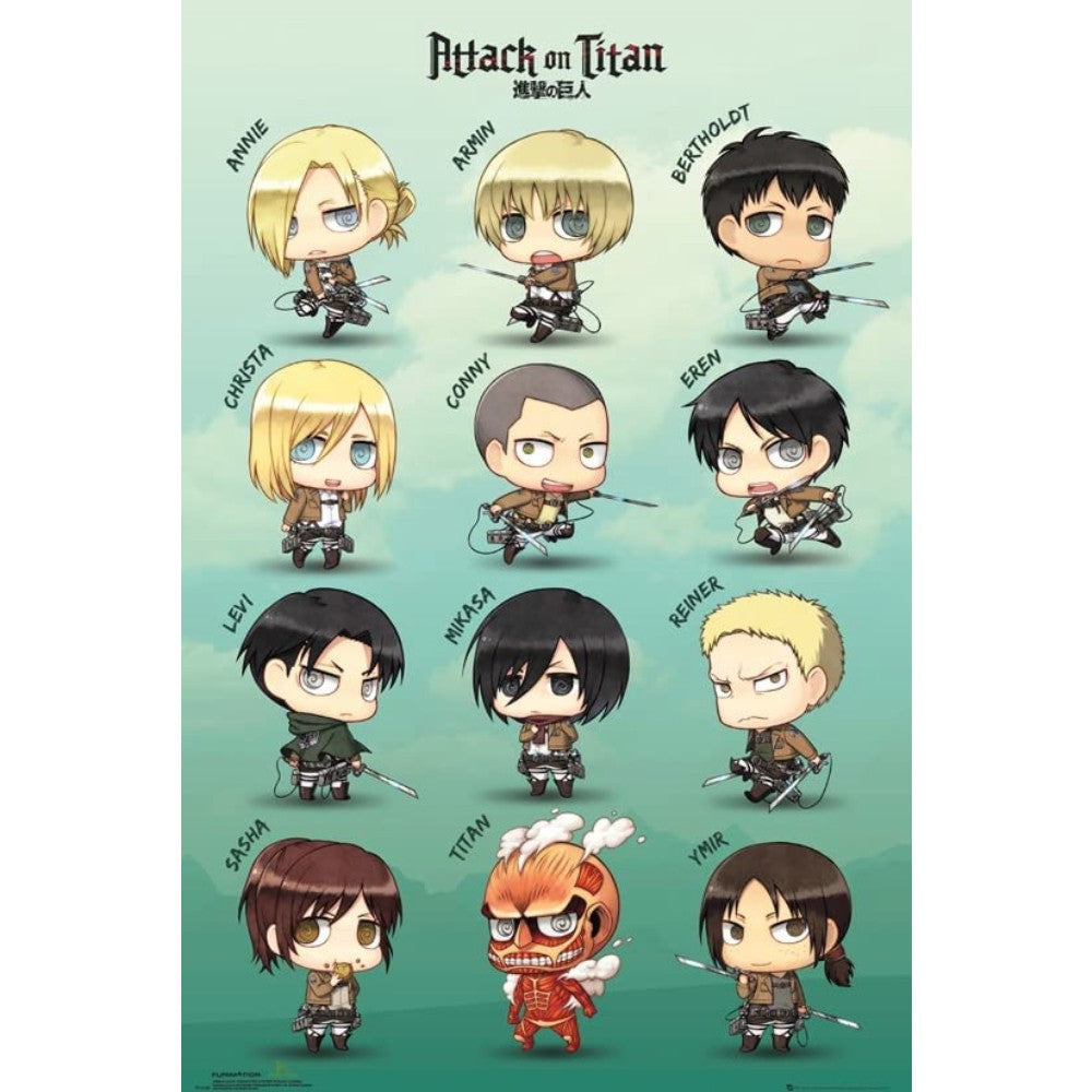 Poster Attack on Titan - Chibi Characters (91.5x61)