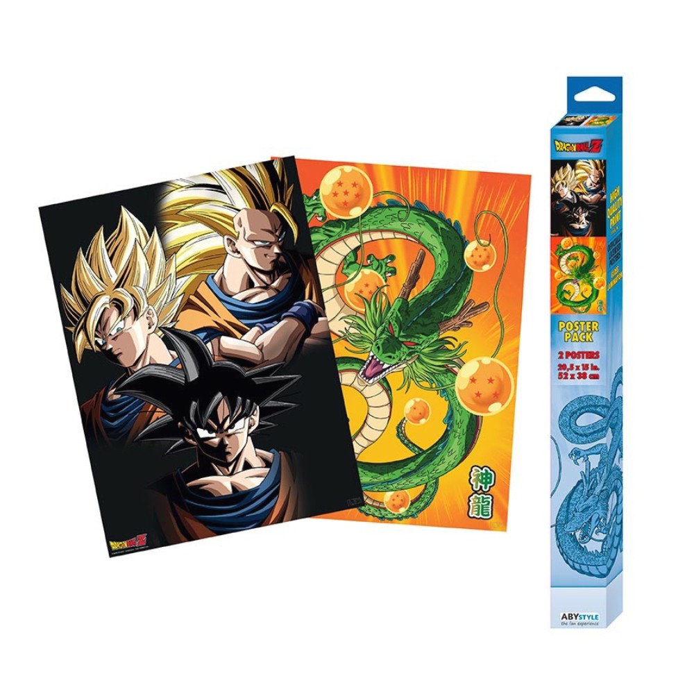 Set 2 Postere Chibi Dragon Ball - Goku & Shenron (52x38)