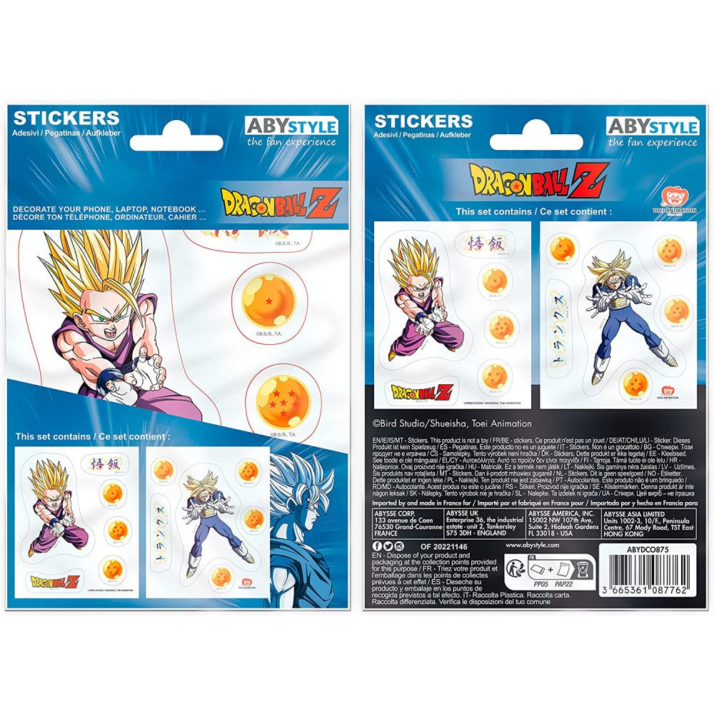 Stickere Dragon Ball - 16x11cm/ 2 Sheets - DBZ/ Gohan & Trunks