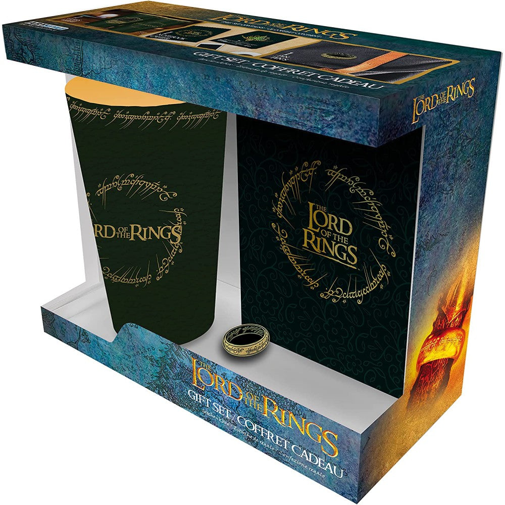 Set Cadou Lord of The Rings - Pahar XXL+ Insigna + Notebook de Buzunar The Ring