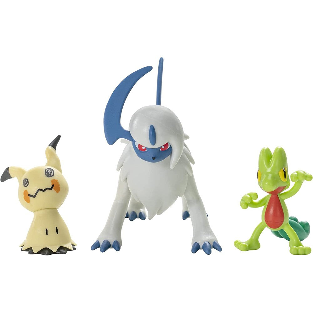 Set 3 Mini Figurine Articulate Pokemon - Treecko & Mimikyu & Absol