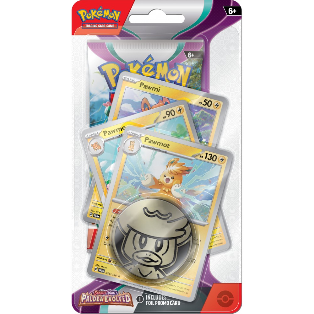 Pokemon Trading Card Game Scarlet & Violet 2 - Paldea Evolved Premium Checklane Blister - Pawmot