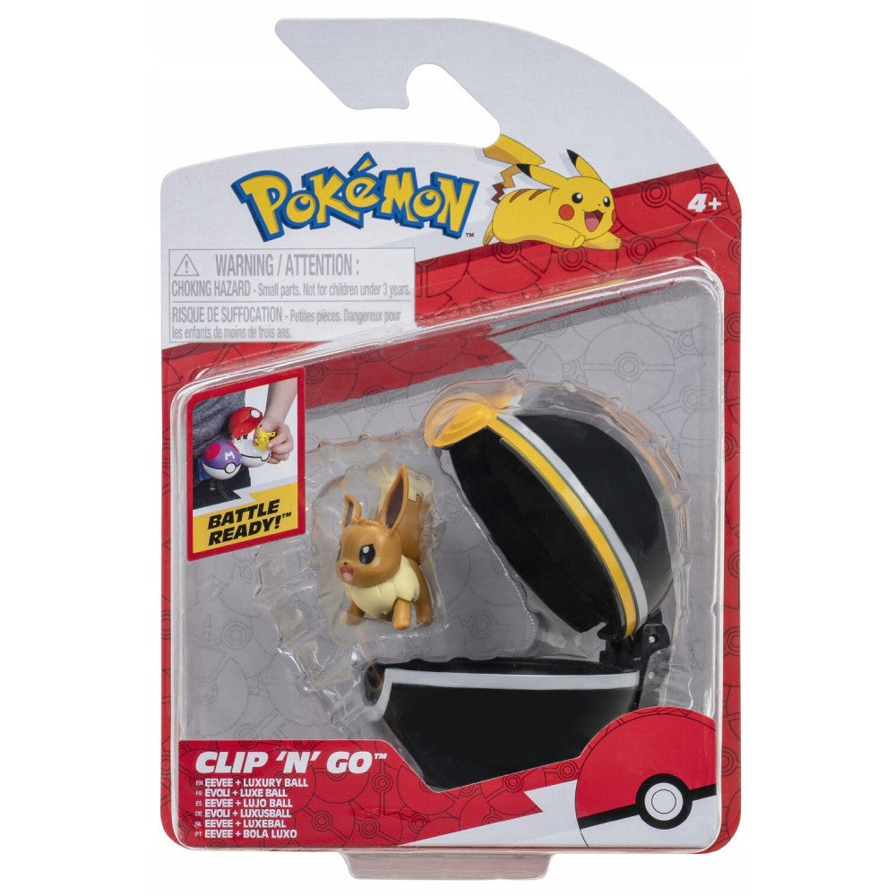 Figurina Pokemon - Clip N Go Eevee 03 & Luxury Ball