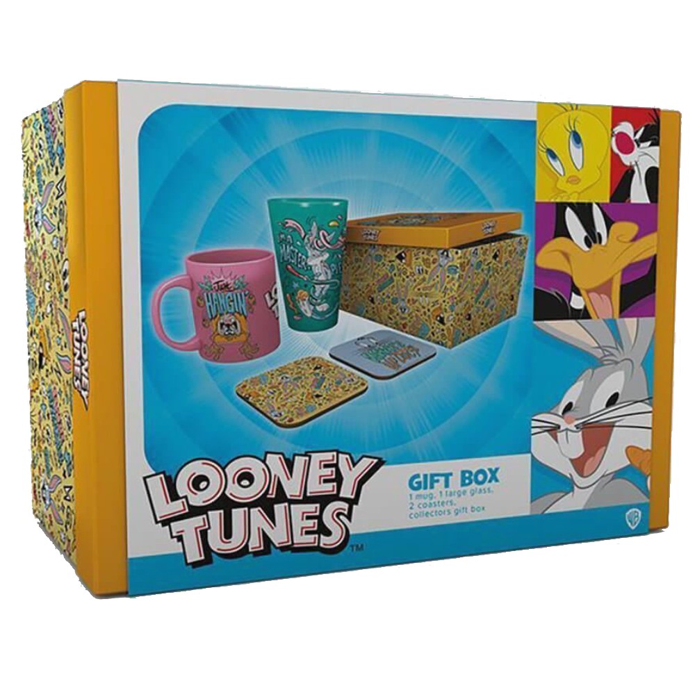 Cutie Cadou Looney Tunes - Pahar XXL + Cana + 2 Coastere Vacay