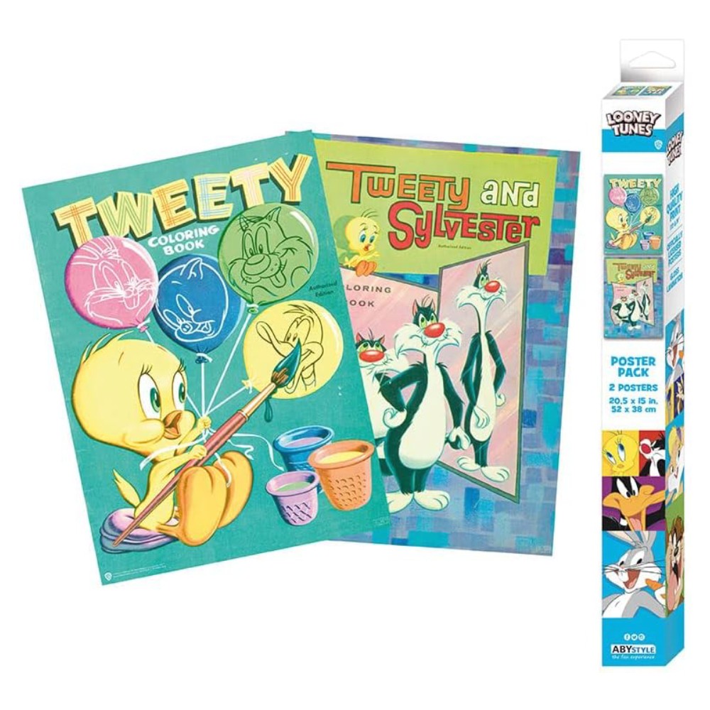 Set 2 Postere Chibi Looney Tunes - 52x38 - Tweety and Sylvester