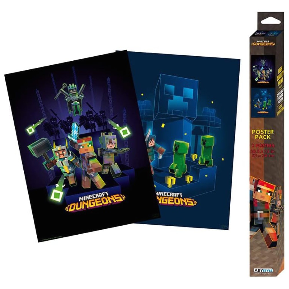 Set 2 Postere Chibi Minecraft - Dungeons (52x38)