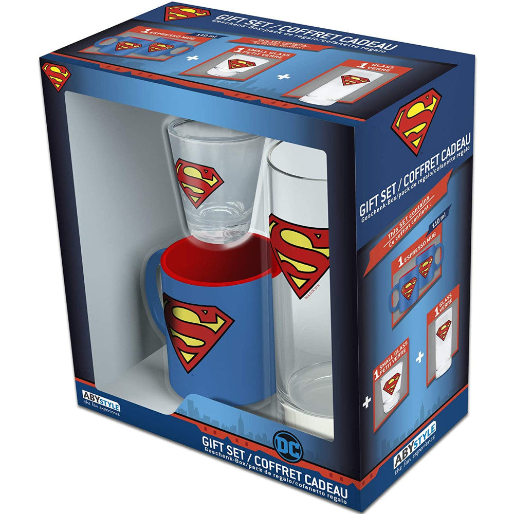 Set Pahar + Shot Glass + Mini Cana DC Comics Superman