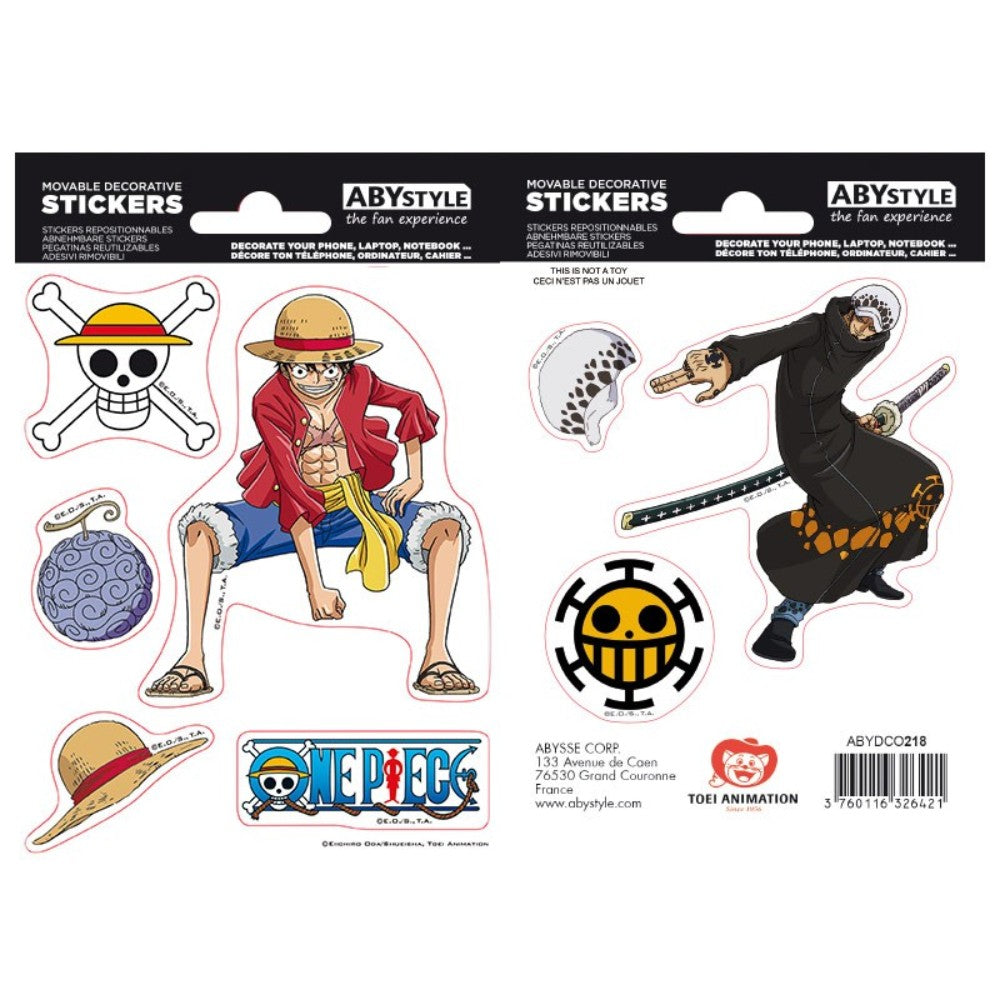 Stickere One Piece 16x11 cm Luffy & Law