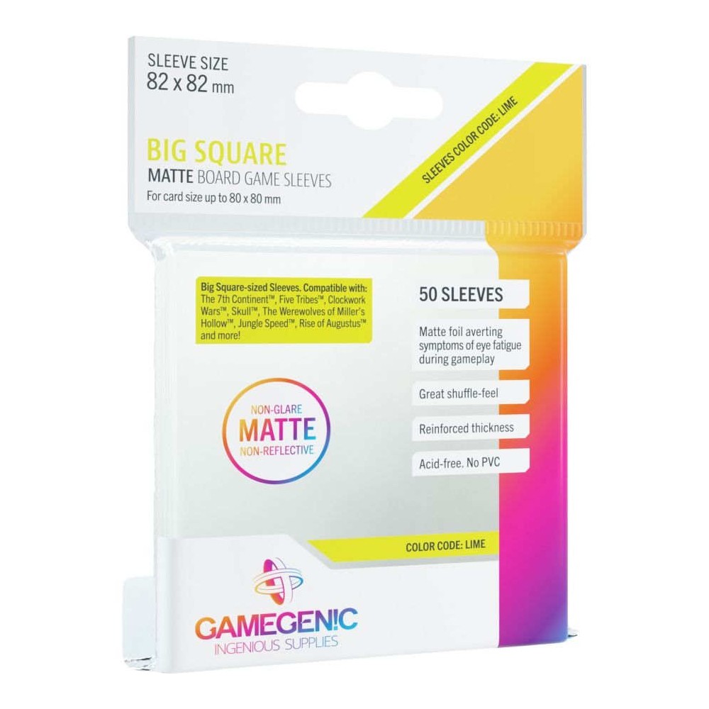 Sleeve-uri Gamegenic Big Square - Matte Clear (50 Bucati)