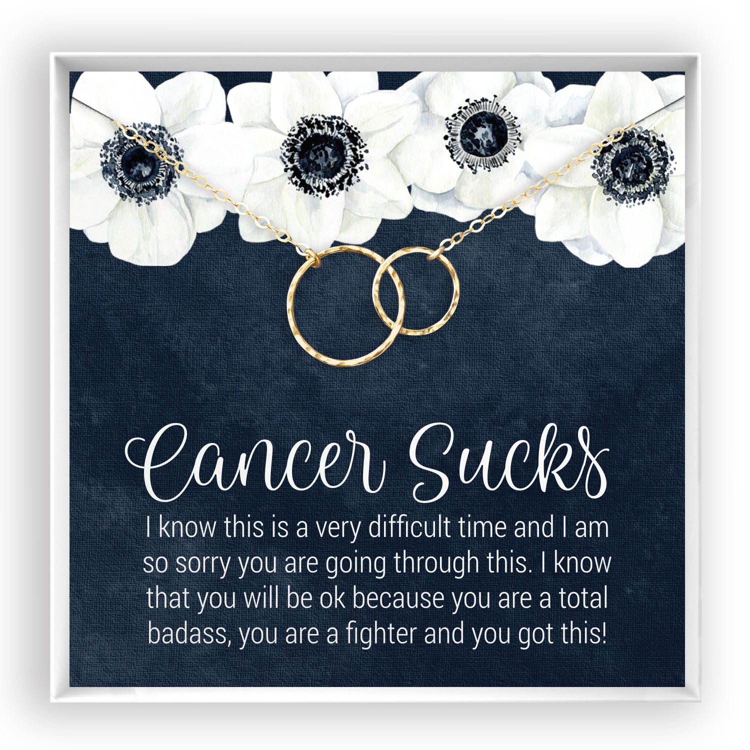 Cancer Sucks <br> Linked Circles Necklace