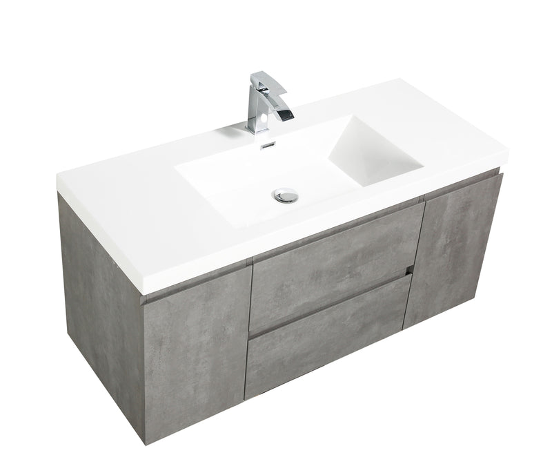 Sienna Cement Gray Single Sink Bathroom Vanity The Flooring Factory