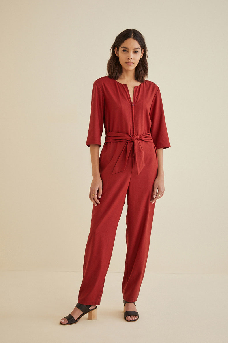 utility jumpsuit red