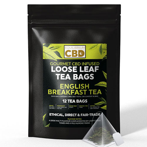 Full Spectrum Infused English Breakfast CBD Oil Tea – 12 Tea Bags