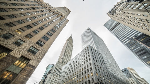 Chrysler Building upward angle in Midtown Manhattan - office buildings ...