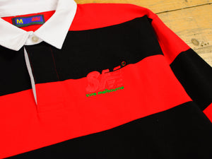 SM Embroidered Stripe Rugby - Black / Red