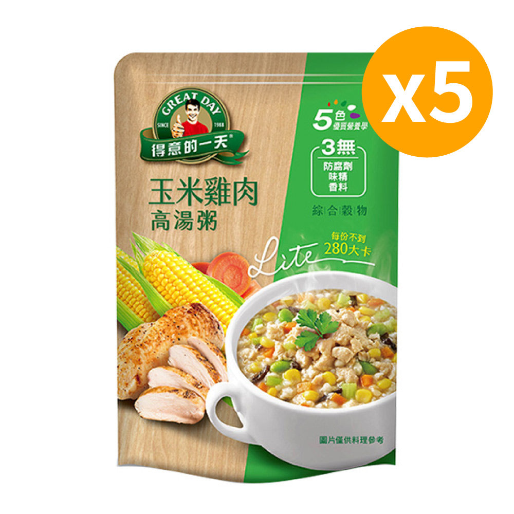 【得意的一天】玉米雞肉高湯粥350G*5包