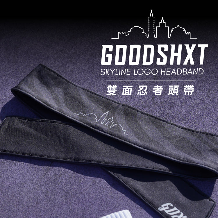 【GOODSHXT】SKYLINE LOGO HEADBAND 雙面忍者頭帶