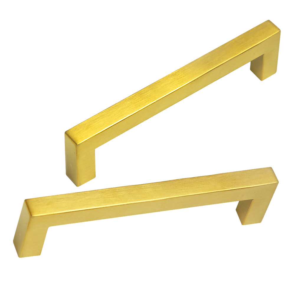 15x Brushed Brass Drawer Pulls Kitchen Cabinet Handles - Gold Finish 2