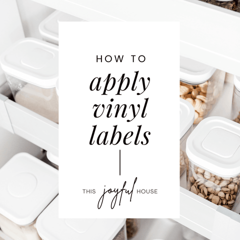 a graphic reads "how to apply vinyl labels"
