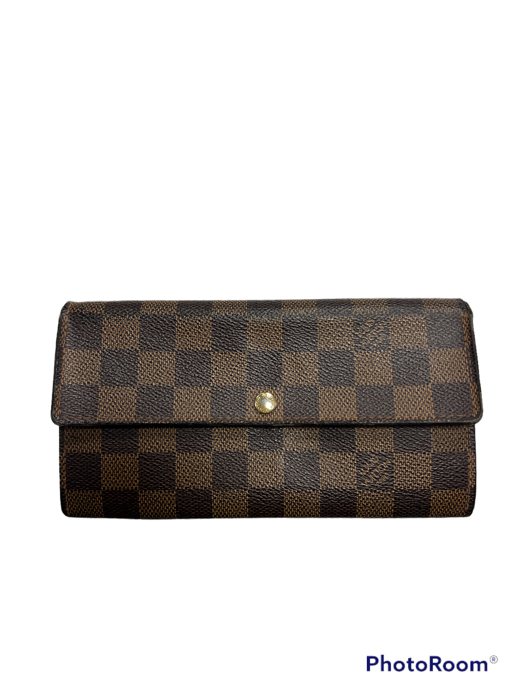 Damier Ebene Sarah Wallet Designer By Louis Vuitton Size: Medium