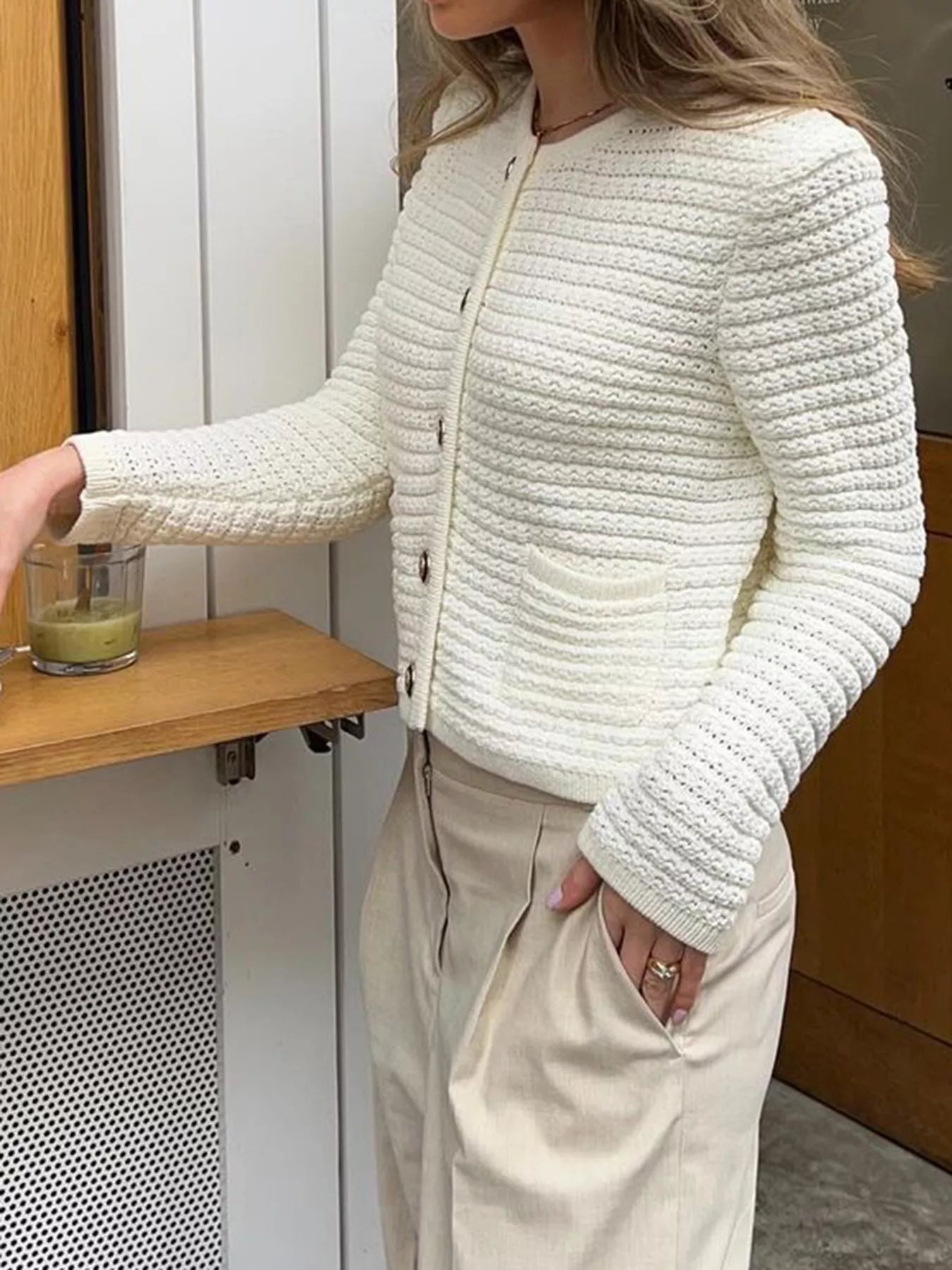 Button-Down Long Sleeve Cardigan