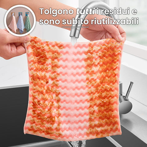 PANNO PER VETRI STRACCIO DA CUCINA PER PULIRE E ASCIUGARE CASA BAGNO VETRI  STOVIGLIE MOBILI IN MICROFIBRA MISURA 30 X 40 CM