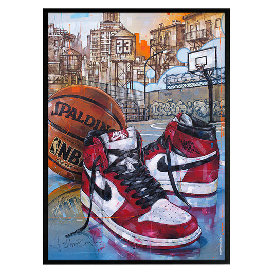 Air Jordan 1 basketball graffiti Chicago poster 70x50 cm