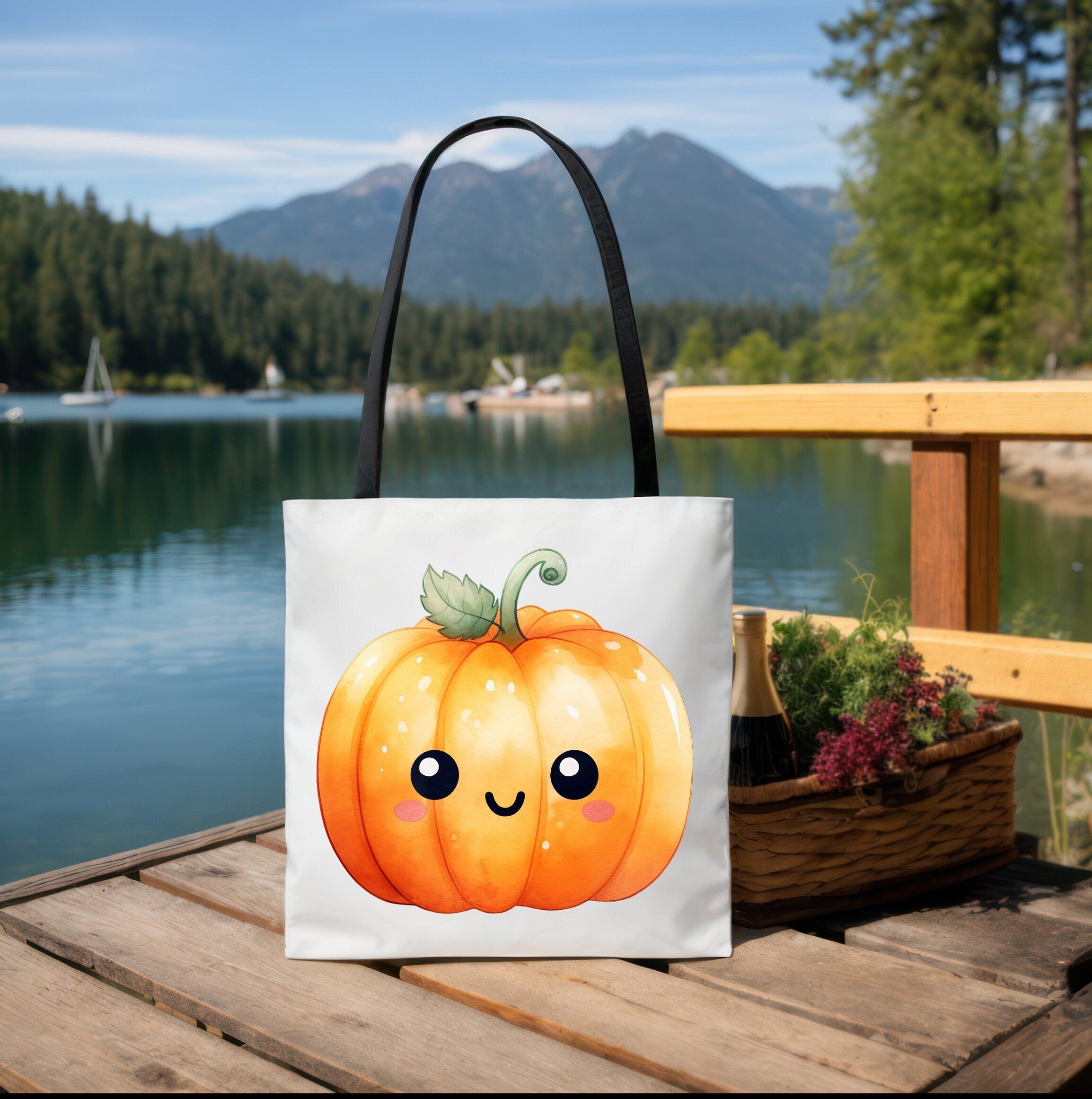 Adorable Tote bag with cute Ghost, Ghost Tote bag for any