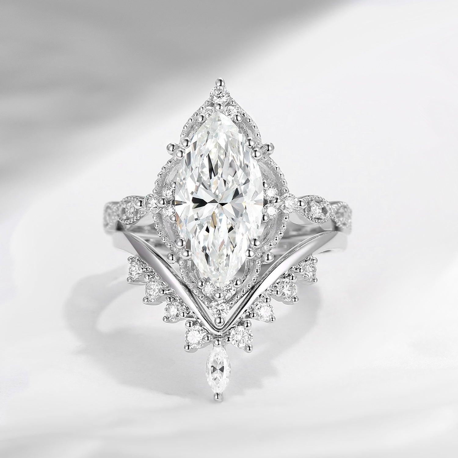 MarquiseMoissaniteBridalSeta