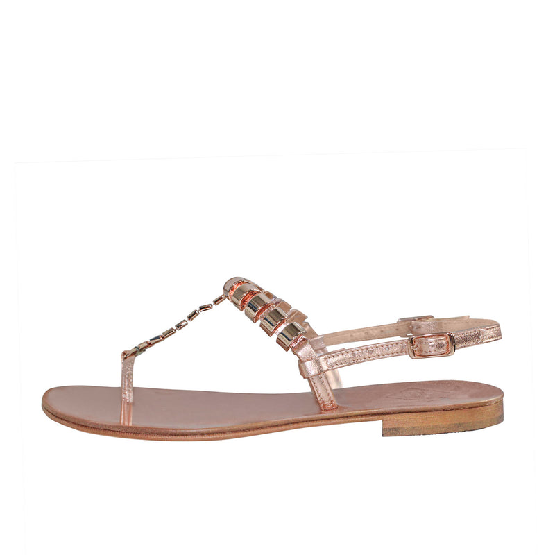 Emanuela Caruso Capri Catena Cilindri Sandal - Rose Gold | Muse ...