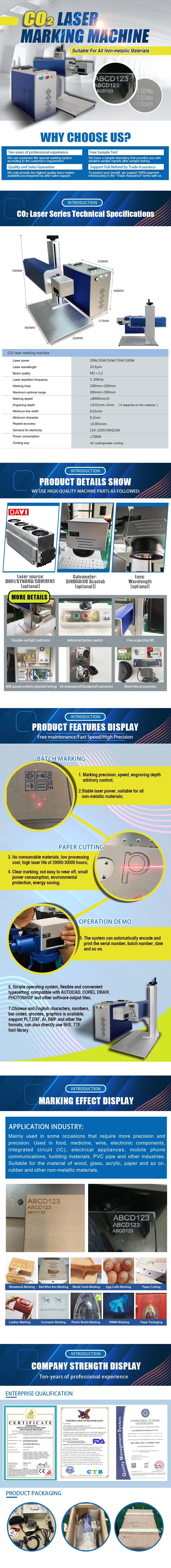 ZAC CO2 Laser Engraver 30W/50W Laser Marking Machine Portable for