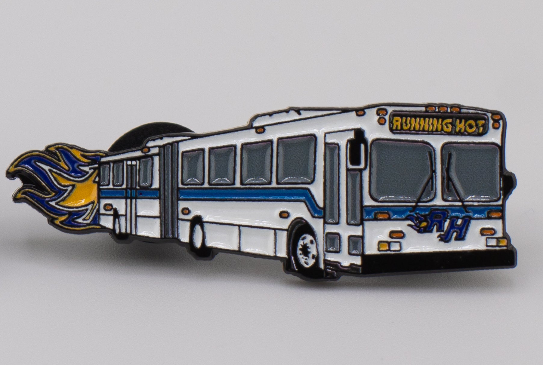 The Running Hot D60HF Artic Bus Lapel Pin