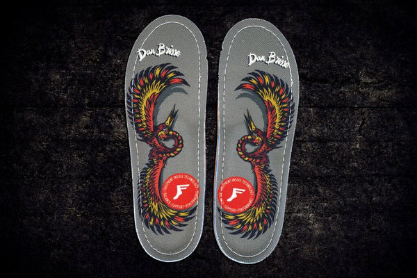 FP Insoles' Kingfoam Orthotic Insoles with the Dan Brisse Falcon pattern.