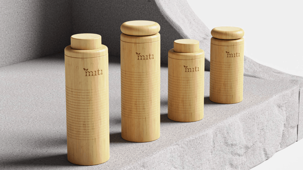 Beautiful product photoshoot of MITI Bamboo Water Bottles