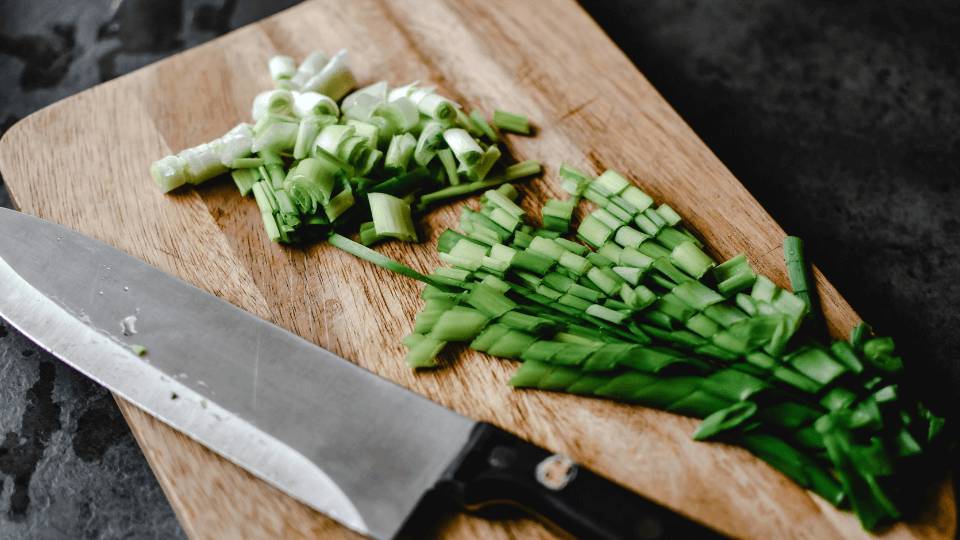 Chopped Vegetable on Wooden Chopping Board