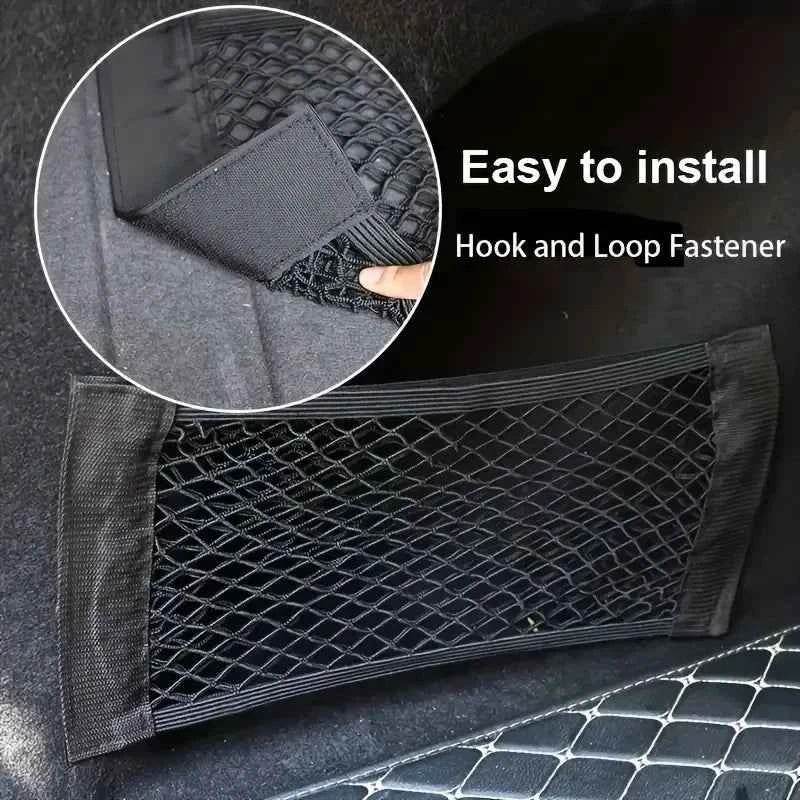 Universal Car Storage Bag Double Mesh Trunk Storage Net Car Built-in Storage Bag Car Fire Extinguisher Fixed Net Anti-Slip
